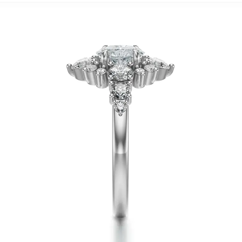 Pierścionek z owalnym diamentem białe złoto SBPZ_036